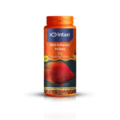 Intan Red Enhance Pellets (Big 2.5mm Floating) | 150gm - Highly Nutritious Ornamental Fish Food for Parrotfish & Red Coloured Fish | Growel Feeds Intan