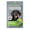 JerHigh Duo Stick Dog Treat - Spinach with Cheese Stick - 50 g Each - Pack of 2 Heads Up For Tails