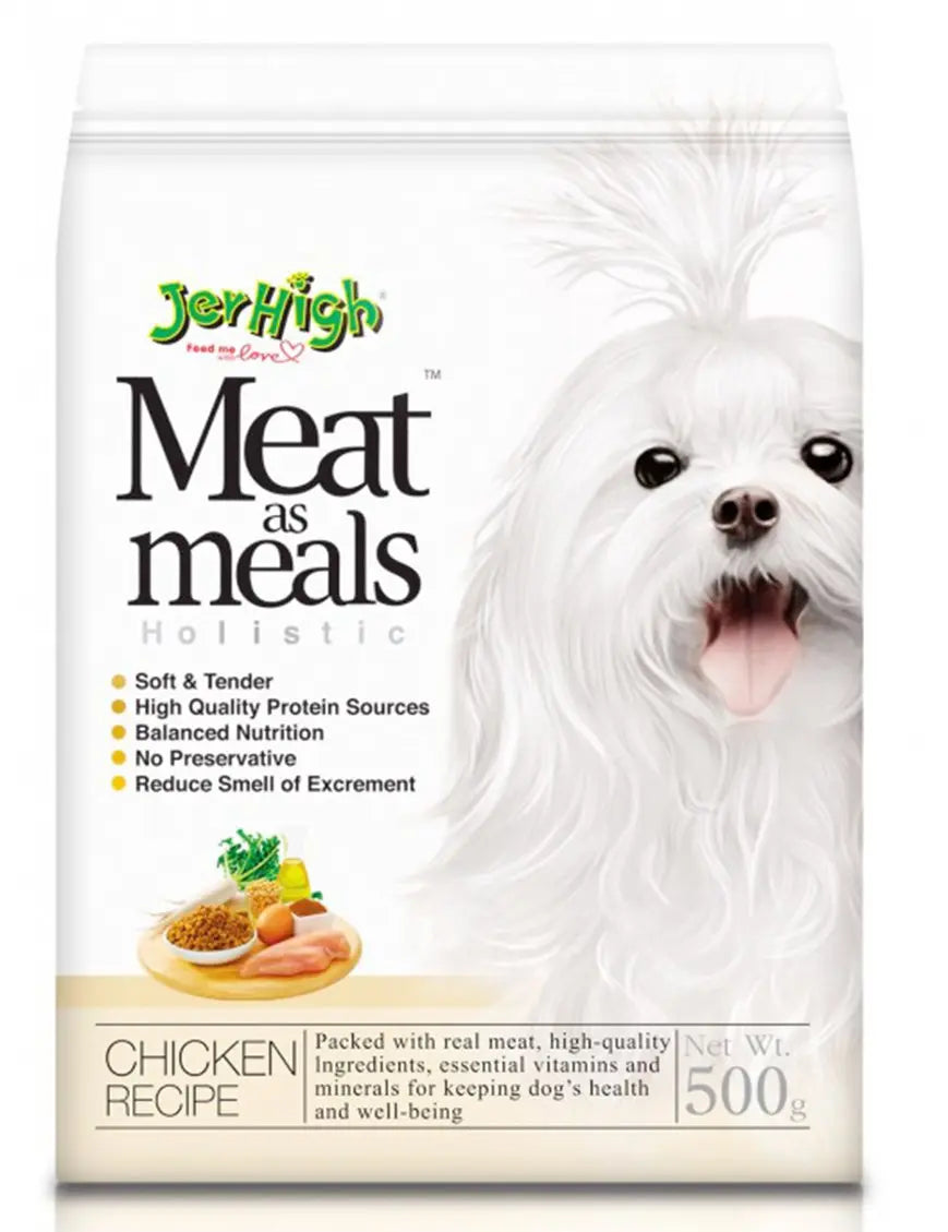 JerHigh Meat As Meal Chicken Recipe Dog Treat with Real Chicken Meat 500g (Newly Launched) Exclusively Sold by DogsNCats JerHigh