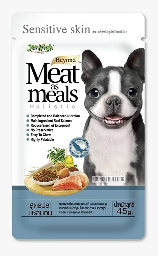 JerHigh Meat As Meal Salomon Recipe,Boost Immune System, Dog Treat with Real Chicken Meat - 45gmx1 (Pack of 6) Sold byMS Traders Generic