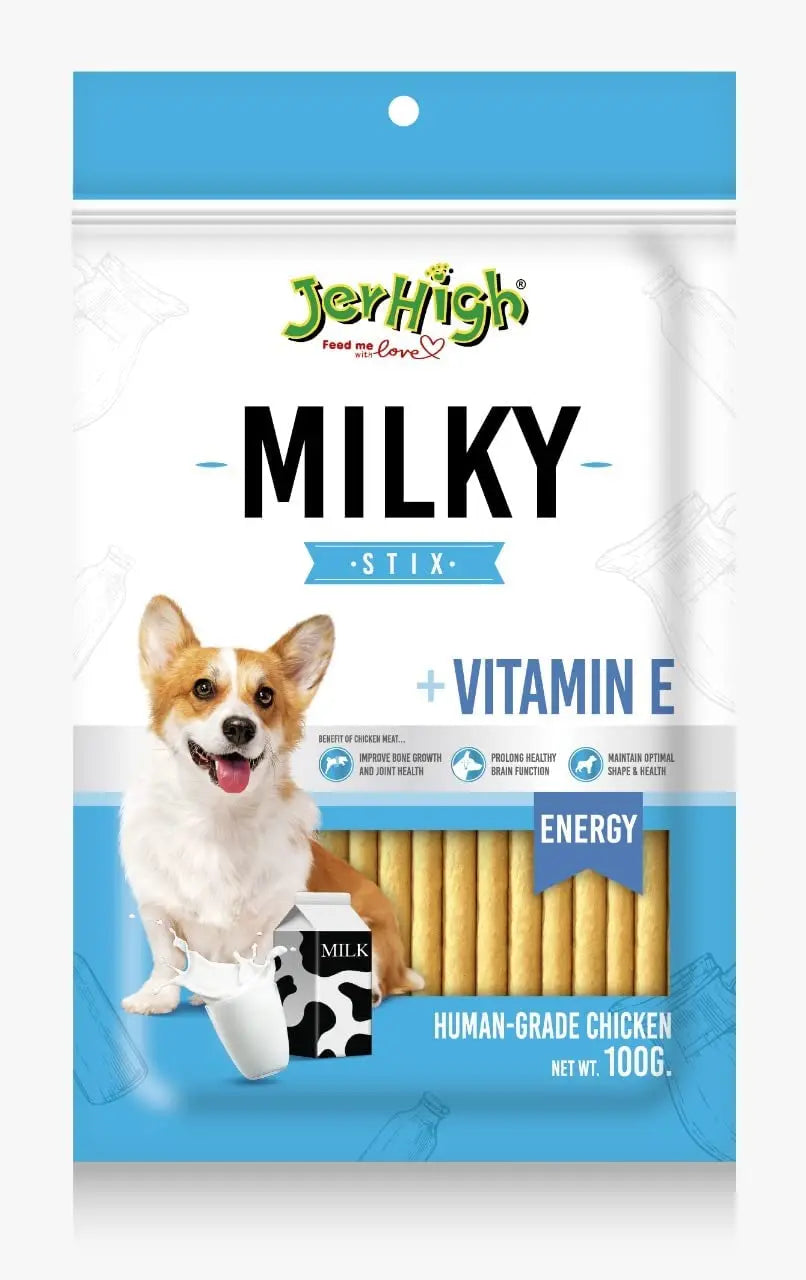 JerHigh Milk Stix StickYoung Adult Dog Treats, 100 Grams JerHigh