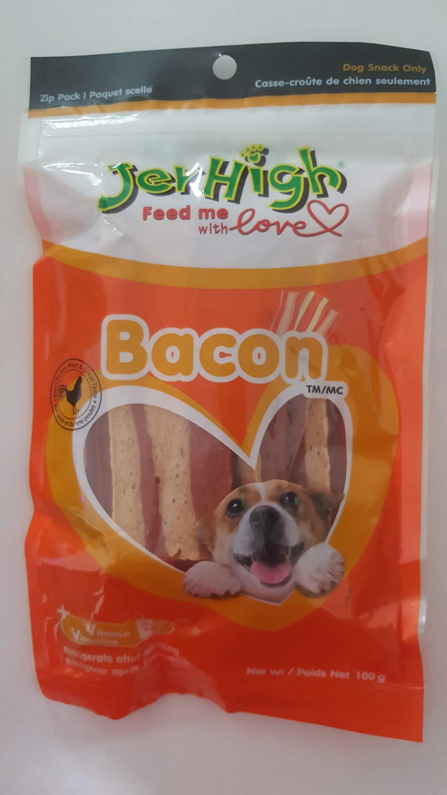 Jerhigh Bacon Treats 100g - Single Pack for Dogs Jer High