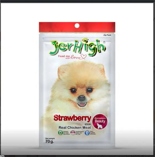 Jerhigh Dog Snacks Strawberry Stick Chicken Meat 70g Jer High