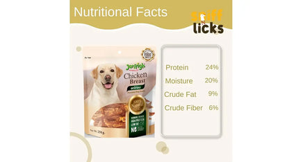 Jerhigh KSY Jerky Dog Treats, Human Grade High Protein Chicken, Fully Digestible Healthy Snack & Training Treat, Chicken Breast Jerky (1 x 250gm) by Sniff N Licks Sniff N Licks