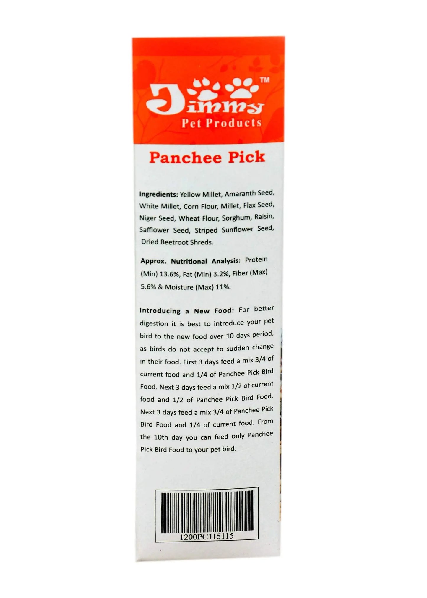 JiMMy Pet Products Bird Food Panchee Pick Cockatiel Bird Food 1.2 Kg JiMMy Pet Products