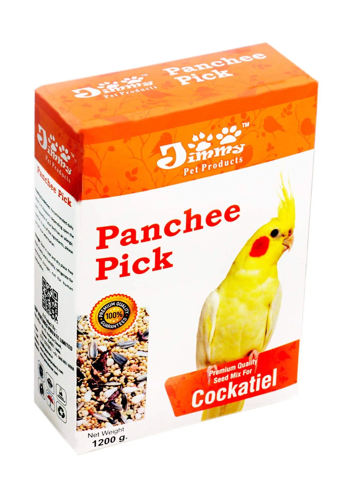 JiMMy Pet Products Bird Food Panchee Pick Cockatiel Bird Food 1.2 Kg JiMMy Pet Products