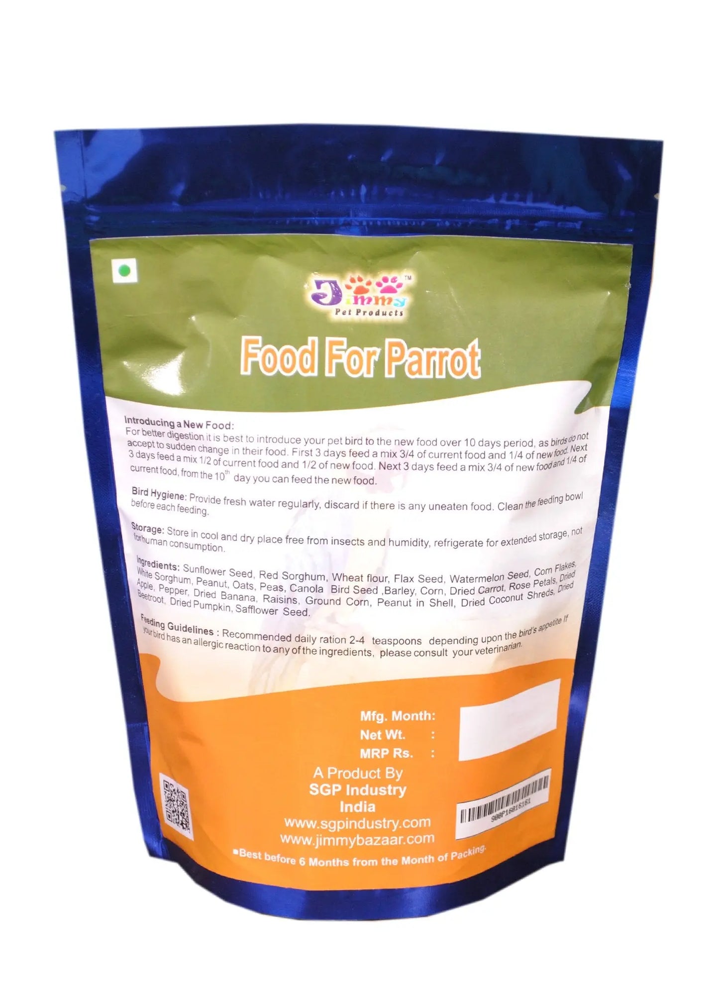 JiMMy Pet Products Food for Parrot Bird Food 900 g JiMMy Pet Products