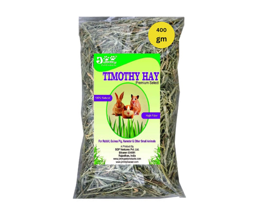 JiMMy Pet Products Timothy Hay For Rabbit Hay Guinea Pig & Hamster (400 Gm), All Life Stages JiMMy Pet Products