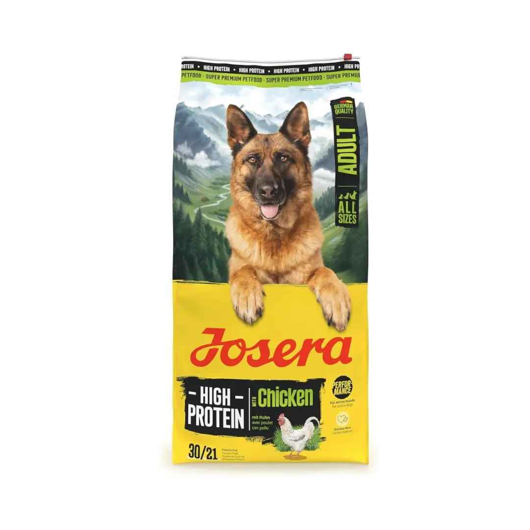 Josera Adult High Protein Dry Dog Food (3kgx1) | Chicken & Salmon Oil Kibble for Active & Breeding Dogs | Gluten Free, Healthy Skin, Coat & Heart Health with Taurine & L-Carnitine Josera