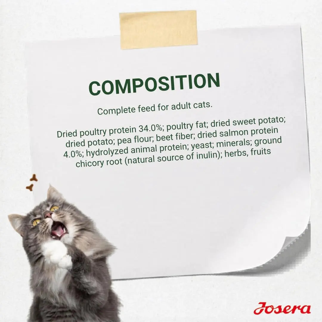 Josera NatureCat Adult Dry Cat Food, (2kgx1) | Grain Free Poultry & Salmon Meat Kibble | Anti-Hairball, Urinary pH Control & Sensitive Stomach Care Josera