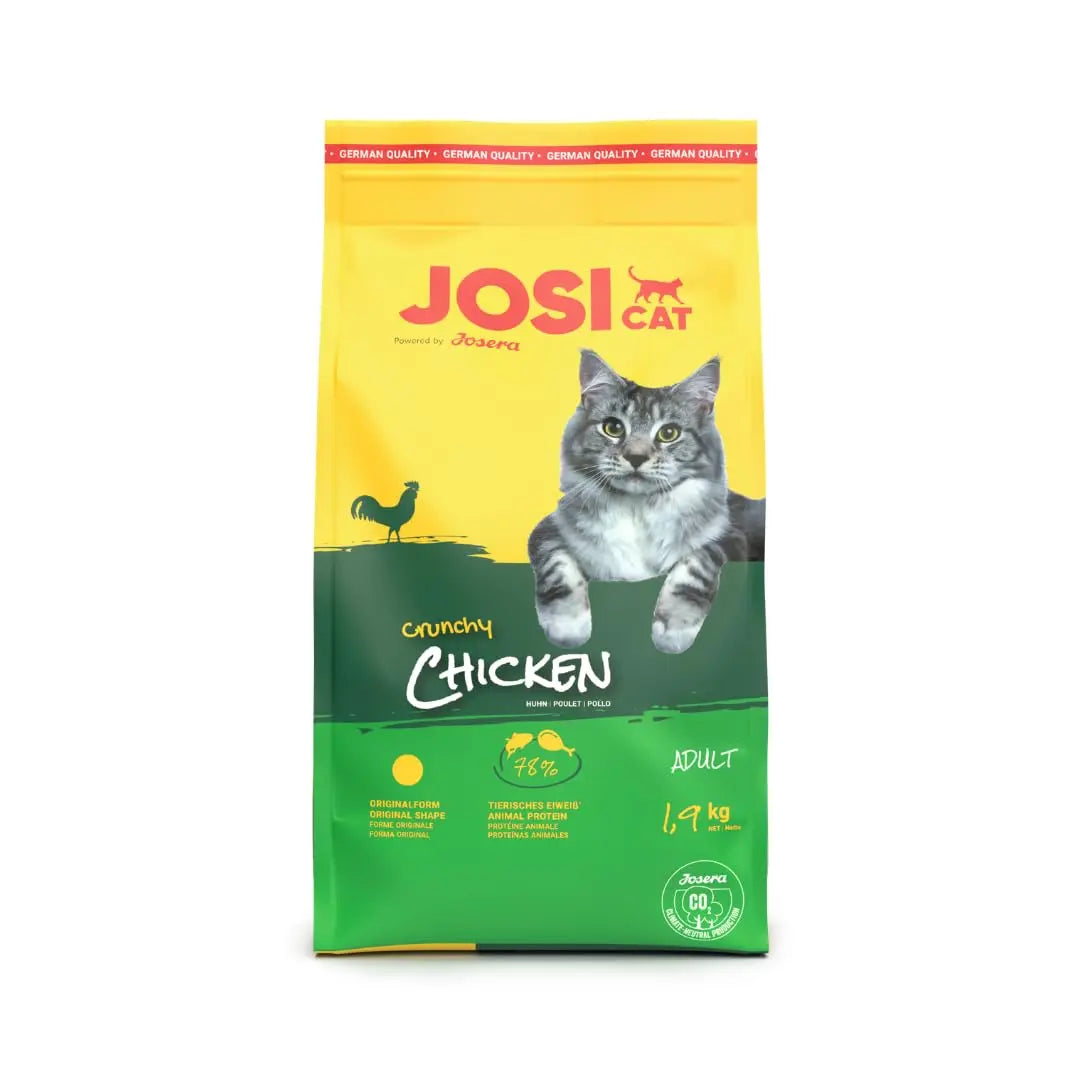JosiCat Adult Dry Cat Food with Chicken & Meat (1.9 kgx1) | Complete Kibble for Adult Cats | High Protein, Fatty Acids for Skin & Coat| Powered by Josera Josera