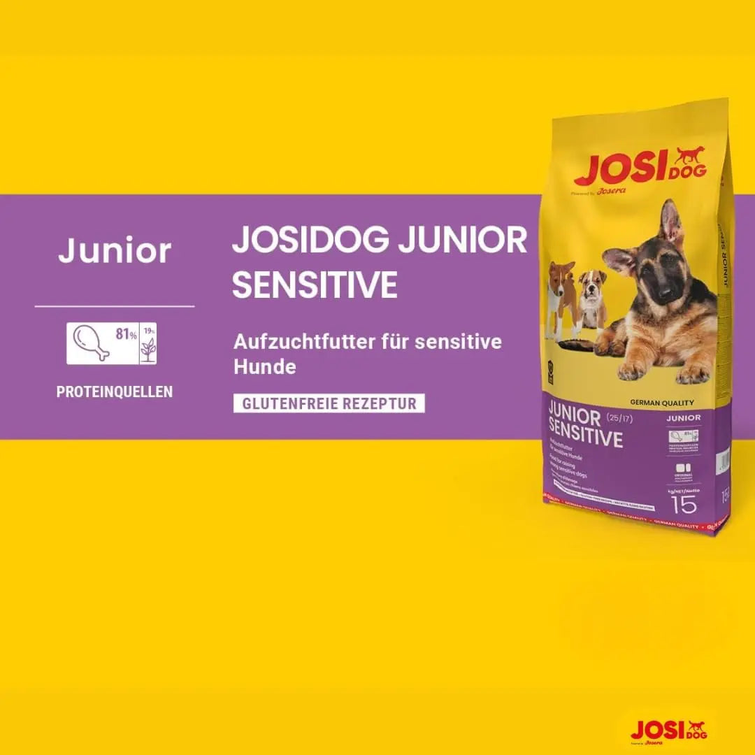 JosiDog Junior Sensitive | Junior (2.7kg x 1) | Premium Dry Food for Growing, Sensitive Dogs | Puppy Food from the 8th Week | Well Tolerated | Powered by Josera | Dog Food Josera