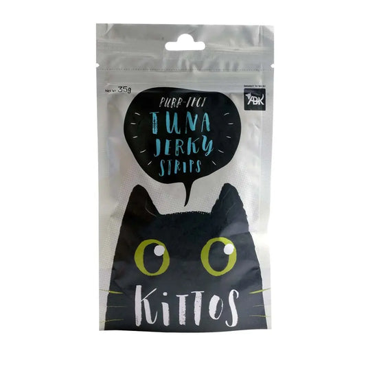 Kittos Tuna Jerky Strips Cat Treats, Best Treat to Train Your pet Easily, Suitable for All Breeds of Cats - (Pack of 2), 35 gm Kittos