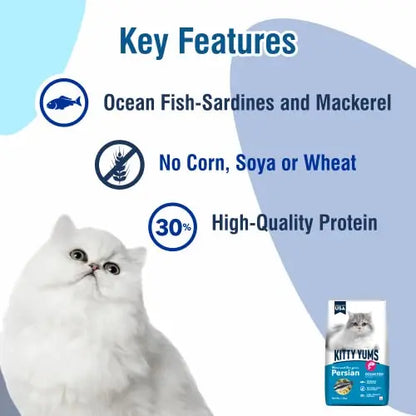 Kitty Yums Dry Persian Cat Food, Ocean Fish, 7kg Kitty Yums