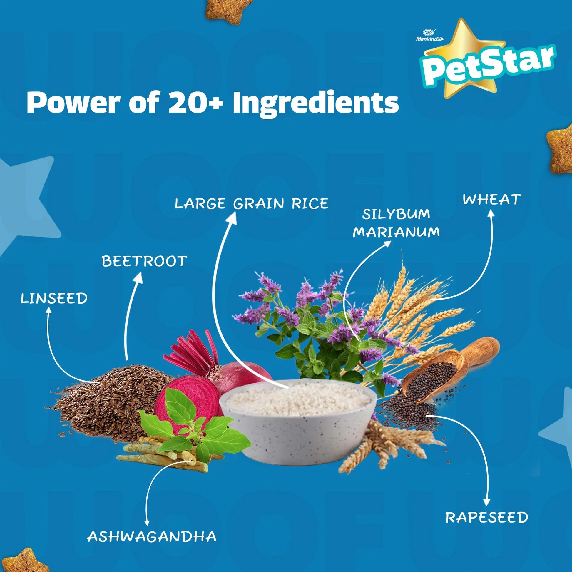 Mankind PetStar Starter Dry Dog Food (High Protein) for Mother & Puppy, 1kg (Pack of 2) | Improves Muscle & Strength, Supports Immunity, Protects Liver & Kidney PETSTAR