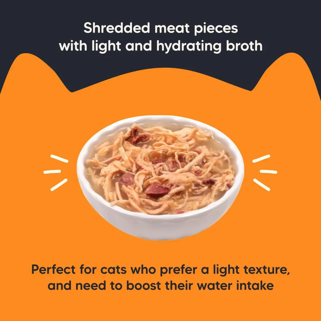 Meowsi by HUFT Chicken Breast in Broth Cat Food - 80 gm | Tender & Juicy Meal for Persian & All Breeds | Rich in Protein & Essential Nutrients for All Life Stages Heads Up For Tails