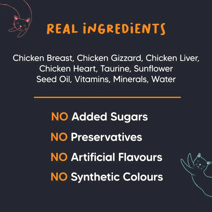 Meowsi by HUFT Chicken Breast in Broth Cat Food - 80 gm | Tender & Juicy Meal for Persian & All Breeds | Rich in Protein & Essential Nutrients for All Life Stages Heads Up For Tails