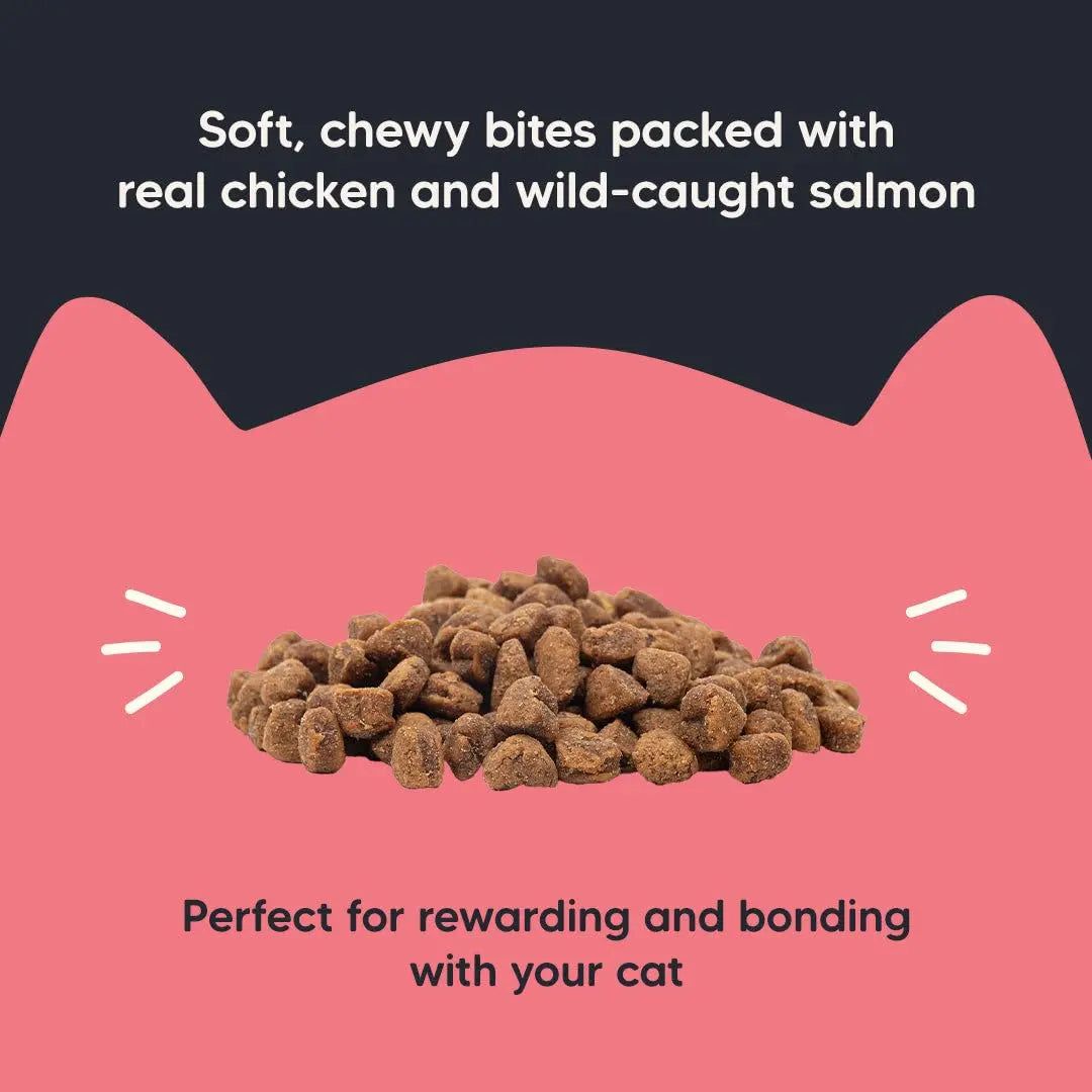 Meowsi by HUFT Soft Cat Treats – Salmon & Chicken – 50 gm | Tasty & Juicy Treats for Kittens & Adult Cats | Rich in Protein | for Persian Cats & All Breeds | Grain-Free Bites Heads Up For Tails