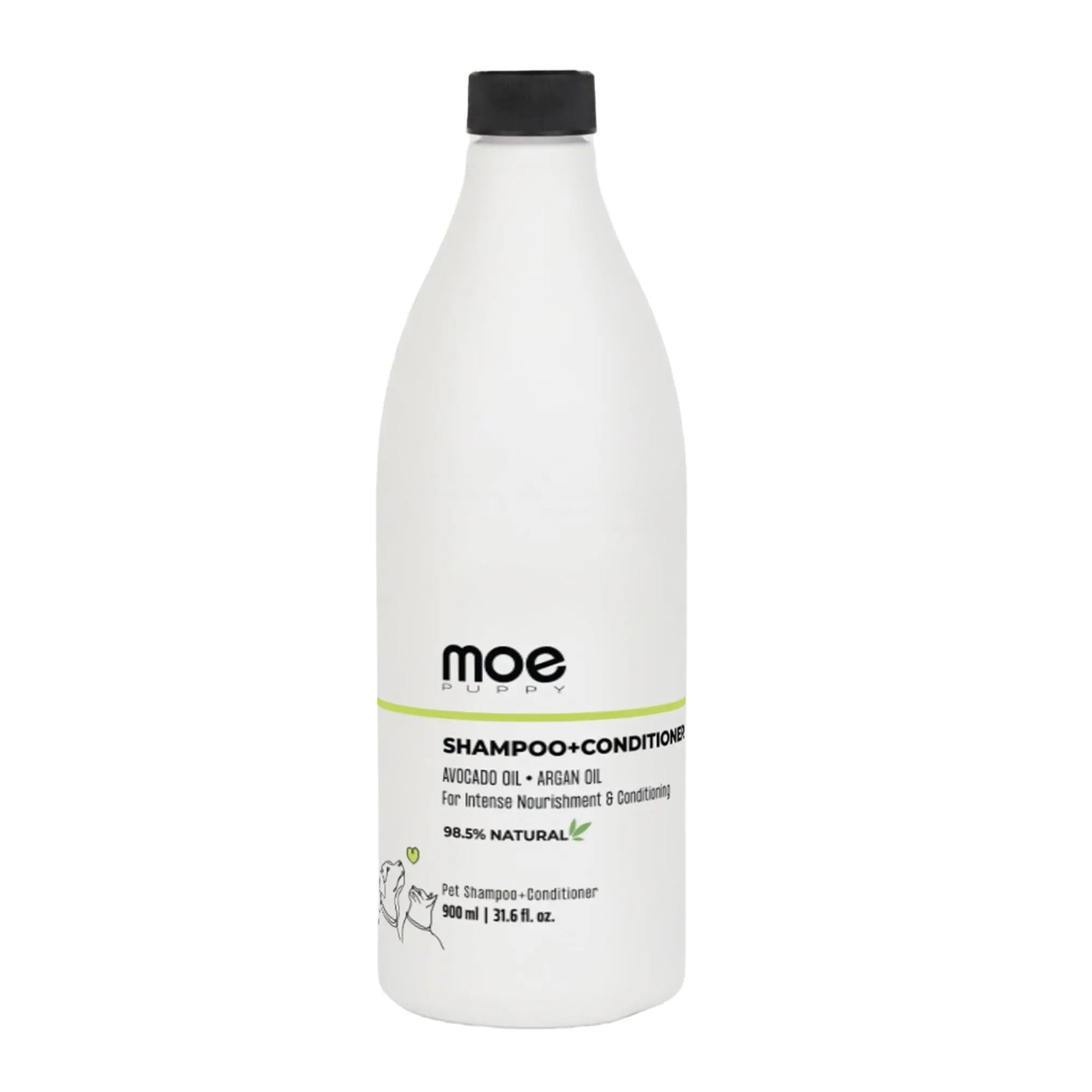 Moe 2-in-1 Shampoo & Conditioner | Sulfate & Paraben-Free | Conditioner for Dogs & Cats (900 ML) Moe Puppy