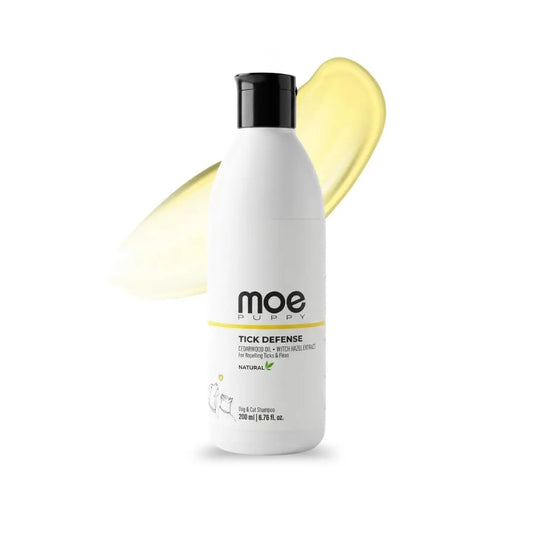 Moe Puppy Anti-Tick & Flea Dog Shampoo | Neem & Aloe Vera | Fast Relief & Soothing for Itching | Repel Ticks| Long-Lasting Skin Protection | Vet Recommended, Gentle Shampoo for Dogs & Cats(200 ml) Moe Puppy