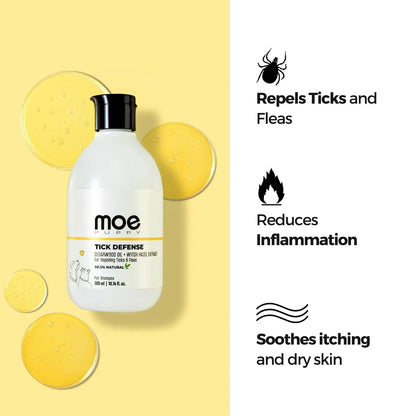 Moe Puppy Anti-Tick & Flea Dog Shampoo | Neem & Aloe Vera | Fast Relief & Soothing for Itching | Repel Ticks| Long-Lasting Skin Protection | Vet Recommended, Gentle Shampoo for Dogs & Cats(300 ml) Moe Puppy