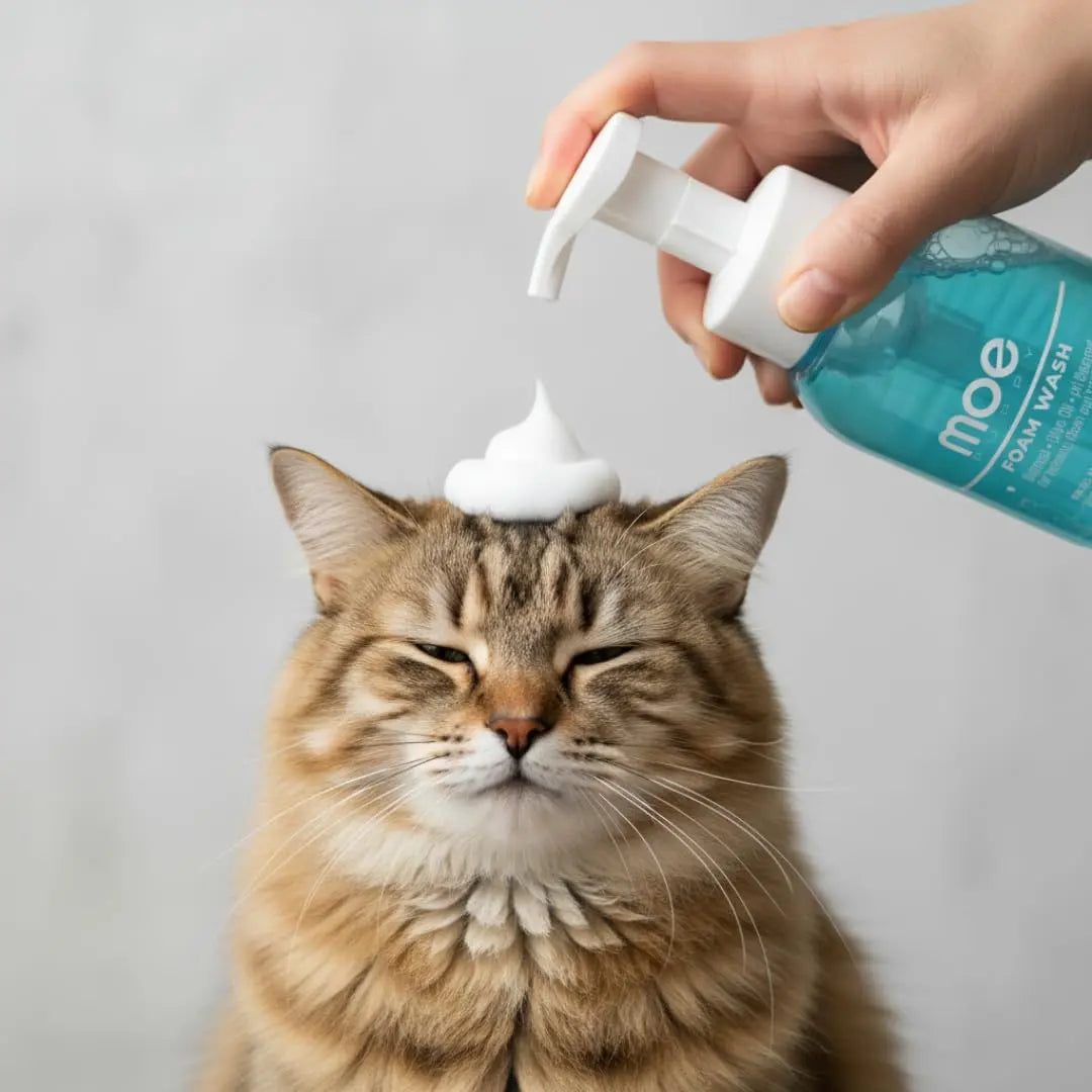 Moe Puppy Dry Shampoo for Cats | Cleansing & Conditioning, Detangling & Moisturizing | Quick Odor Removal | Safe for Kittens (300 ml) Moe Puppy