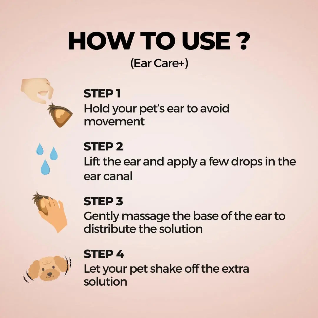 Moe Puppy Ear Care+ | Ear Cleaning Solution for Dogs and Cats | Prevents Infections, Soothes Itching, Removes Wax, Eliminates Ear Odour | Non-Irritating Dog Ear Cleanser | 100ml Moe Puppy
