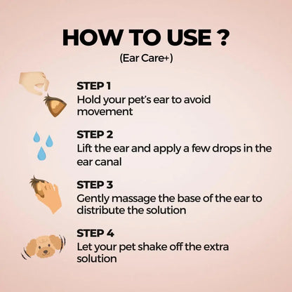 Moe Puppy Ear Care+ | Ear Cleaning Solution for Dogs and Cats | Prevents Infections, Soothes Itching, Removes Wax, Eliminates Ear Odour | Non-Irritating Dog Ear Cleanser | 100ml Moe Puppy