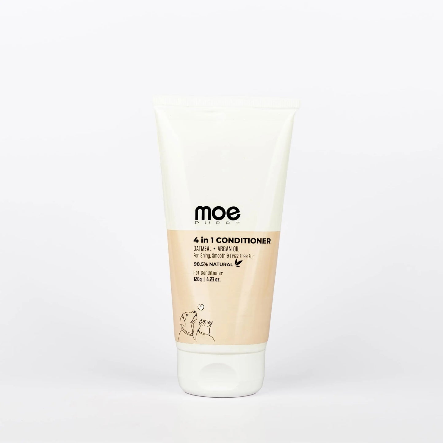 Moe Puppy Moisturizing 4-in-1 Pet Conditioner with Oatmeal, Coconut Oil, Shea Butter, Argan Oil, 120g Moe Puppy