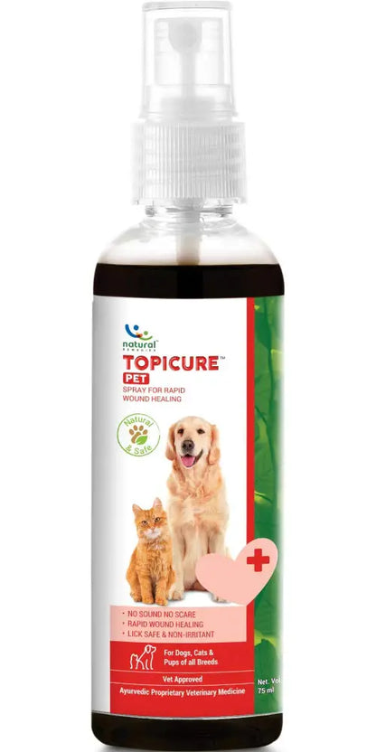Natural Remedies Combo Topicure & Reliflam Spray for Pets, Wound Healing, Itch Relief, Lick Safe, All-Natural Ingredients, Pet Friendly, Allergy Relief for Dogs, Cats, & Pups, 75ml Each (Pack of 2) Natural Remedies