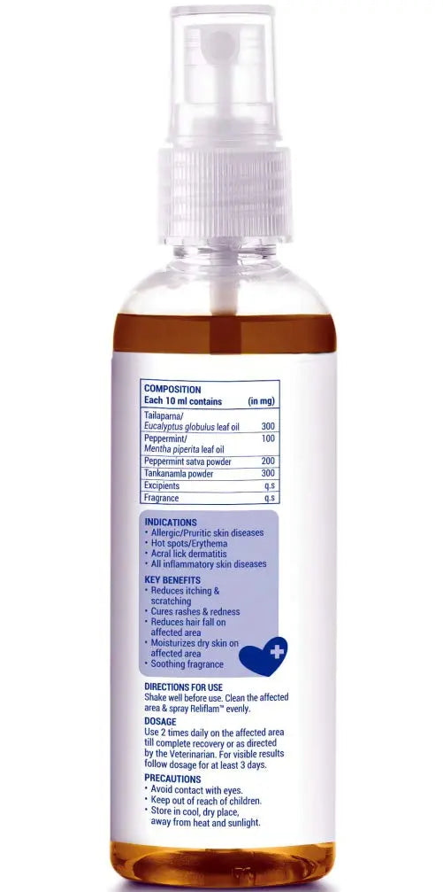 Natural Remedies Combo Topicure & Reliflam Spray for Pets, Wound Healing, Itch Relief, Lick Safe, All-Natural Ingredients, Pet Friendly, Allergy Relief for Dogs, Cats, & Pups, 75ml Each (Pack of 2) Natural Remedies