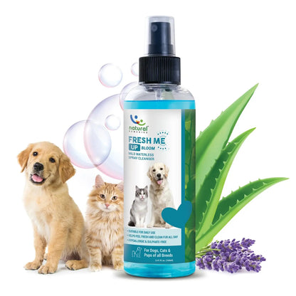 Natural Remedies Fresh Me Up Bloom Mild Waterless Spray Cleanser for Dogs & Cats of All Breeds, Odor Control, Deep Cleans, Hydrates, Pet Grooming Shampoo, Lick Safe, Hypoallergenic, 160ml (Pack of 1) Natural Remedies