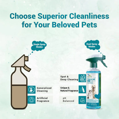Natural Remedies Fresh Me Up Bloom Mild Waterless Spray Cleanser for Dogs & Cats of All Breeds, Odor Control, Deep Cleans, Hydrates, Pet Grooming Shampoo, Lick Safe, Hypoallergenic, 160ml (Pack of 1) Natural Remedies