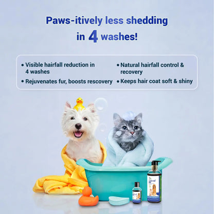 Natural Remedies Fresh Me Up Waterless Foam Cleanser (450ml) & Lush Me Up Anti-Hairfall Shampoo (350ml), Pet Grooming, Odor Control, Hypoallergenic, Safe for Dogs, Cats of All Breeds (Combo Pack of 2) Natural Remedies