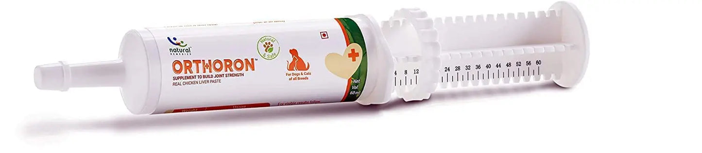 Natural Remedies Orthoron Joint Supplement for Dogs and Cats, Relieves Limping and Stiffness, Enhances Joint Movement, All-Natural & Safe, Easy Feed Paste, Real Chicken Liver, 60ml (Pack of 2) Natural Remedies