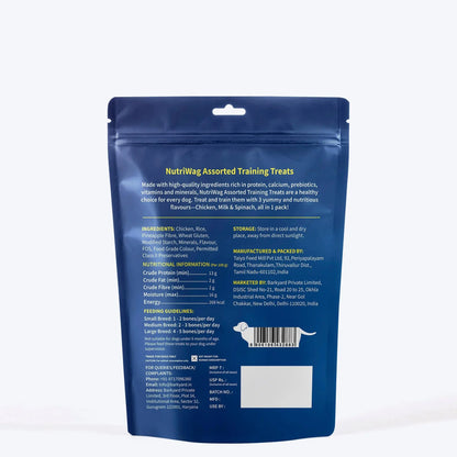 NutriWag Assorted Training Bites Dog Treats - 200 gm | Pack of 3 |Healthy & Tasty | Soft Chews for Puppies & Adult Dogs | High Protein, No Added Preservatives | Reward Treats for Training NutriWag