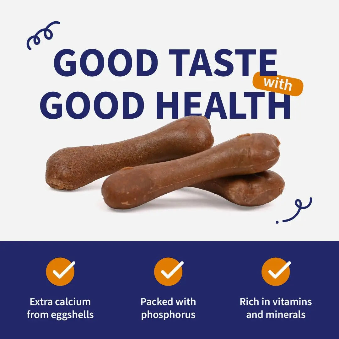 NutriWag Chicken Calcium Chew Bones Dog Treats – 500 gm | Protein & Calcium Rich | Supports Strong Bones & Teeth | Healthy Chews for All Breeds & Life Stages | No Added Preservatives NutriWag