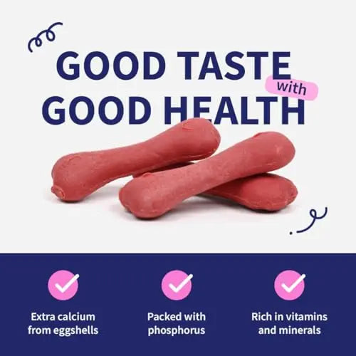 NutriWag Strawberry Calcium Chew Bones Dog Treats – 200 gm | Tasty & Nutritious Chews | Supports Strong Bones & Teeth | Ideal for All Breeds & Life Stages NutriWag