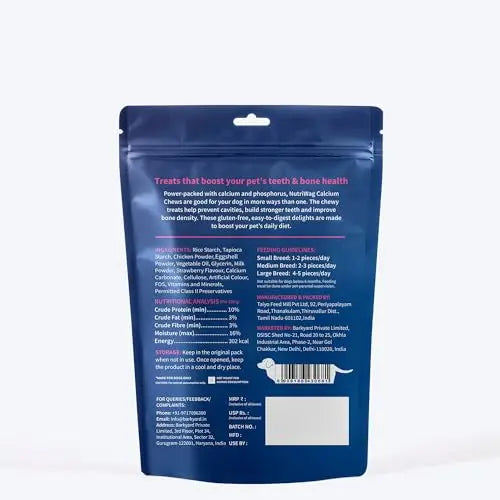 NutriWag Strawberry Calcium Chew Bones Dog Treats – 200 gm | Tasty & Nutritious Chews | Supports Strong Bones & Teeth | Ideal for All Breeds & Life Stages NutriWag