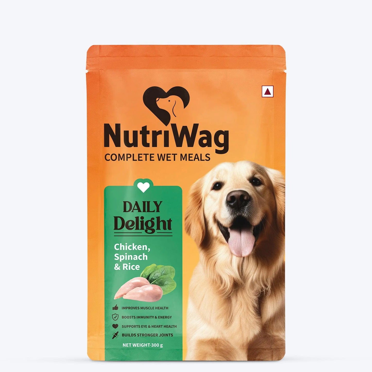NutriWag Wet Dog Food with Chicken, Rice & Spinach - 300 G| Pack of 10 | Complete & Balanced Meals for Dogs | All Breeds | High Protein | No Added Flavours,All Life Stages NutriWag