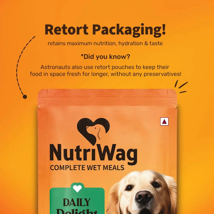 NutriWag Wet Dog Food with Chicken, Rice & Spinach - 300 G| Pack of 10 | Complete & Balanced Meals for Dogs | All Breeds | High Protein | No Added Flavours,All Life Stages NutriWag