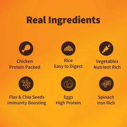 NutriWag Wet Dog Food with Chicken, Rice & Spinach - 300 G| Pack of 10 | Complete & Balanced Meals for Dogs | All Breeds | High Protein | No Added Flavours,All Life Stages NutriWag