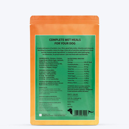 NutriWag Wet Dog Food with Chicken, Rice & Spinach - 300g | Complete & Balanced Meals for Dogs | All Breeds | High Protein | No Added Flavours NutriWag