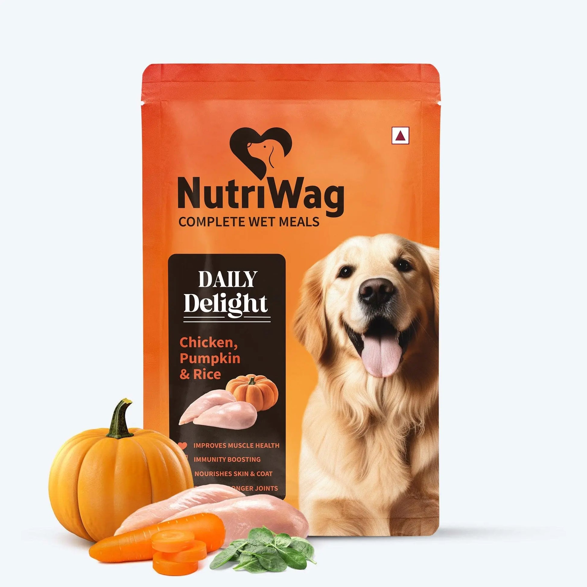 Nutriwag Wet Dog Food 300 gm | Balanced Meals with Chicken, Pumpkin, Rice & Vegetables | High Protein Dog Food | No Added Flavours | Human-Grade Ingredients | All Life Stages NutriWag