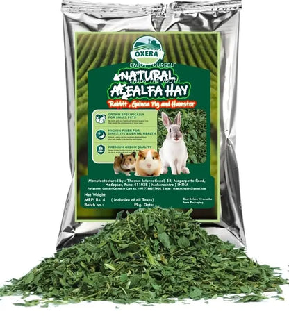 OXERA 500 Grams Grass Hay For Rabbit,Bunny, Hamster, Guineapig, Rat, Armadilo, Goats, Hens And Rabbit Food,All Life Stages, 1 Count OXERA