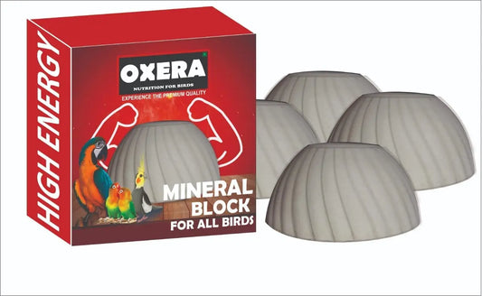OXERA Mineral & Calcium Block Give Strength To Birds Bones And Feel Them Energetic Pack Off 250 Grams, For Lovebird, Budgies, Cockatiel, Finches, Canaries, Parrots, Grey Parrot, Macaw, Adult OXERA