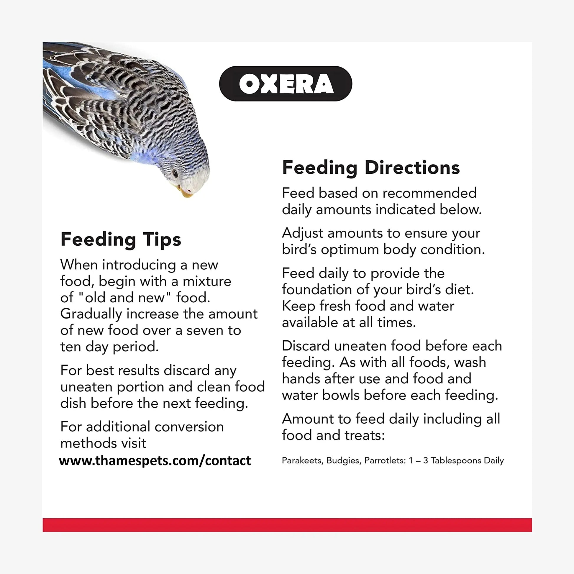 OXERA Premium Budgies Food 1KG OXERA