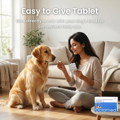 Oclamed Oclacitinib Maleate Tablets for Dogs (16 mg), Allergy and Itch Support Tablets for Skin Comfort, Strip of 10 Richpet