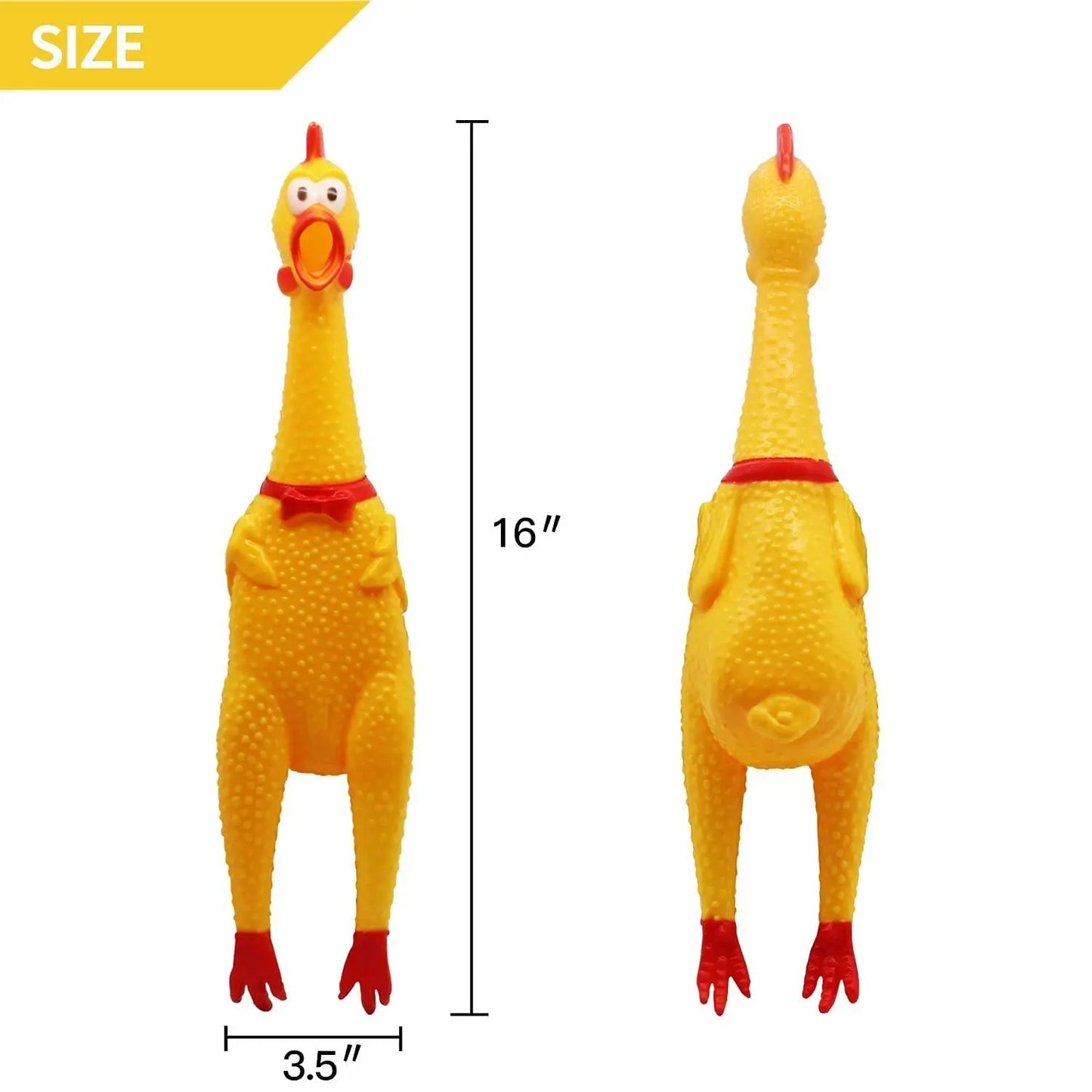 PSK PET MART Squeaky Yellow Chicken Rubber, Chicken Large Hen Toy for Playing Kids and Pets (Pack of 1) PSK PET MART