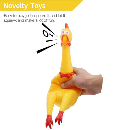 PSK PET MART Squeaky Yellow Chicken Rubber, Chicken Large Hen Toy for Playing Kids and Pets (Pack of 1) PSK PET MART